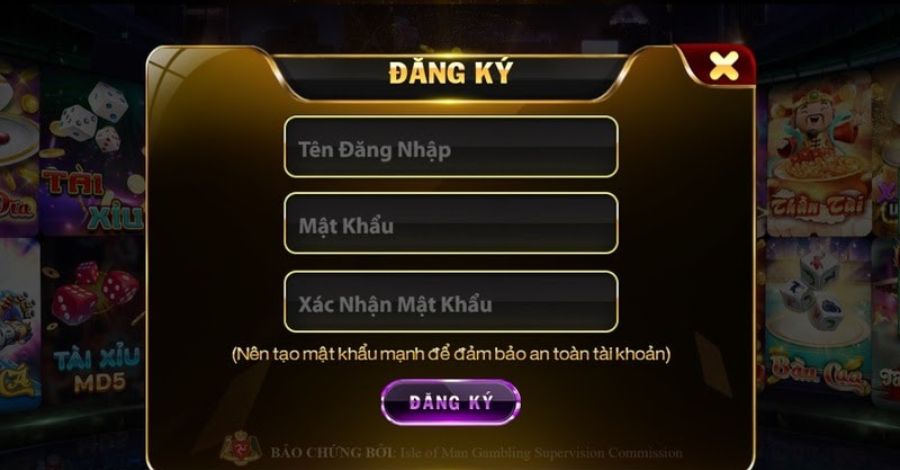 Giao diện đăng ký - đăng nhập Hitclub